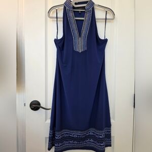 (Small) W.H.B.M. Blue Mini Sheath Dress